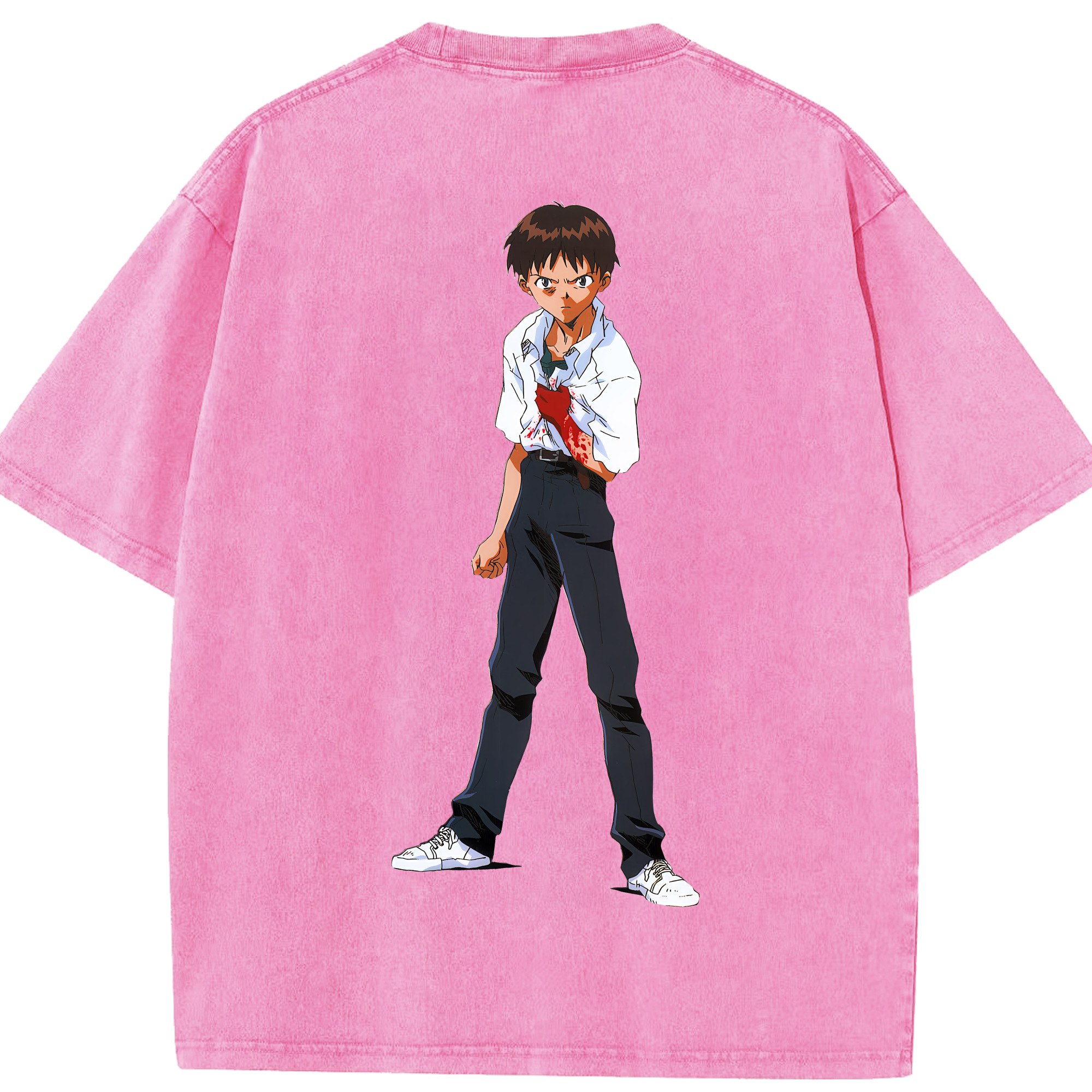 （画像用） EVA 新世紀エヴァンゲリオン 綿100% ヴィンテージ風 半袖Tシャツ（背面プリント）